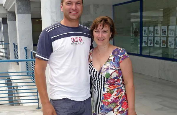 “Vedno greva na volitve -  letos z dopusta,” sta zatrjevala Marko in Vanja iz Velenja, ki dopust preživljata v Piranu
