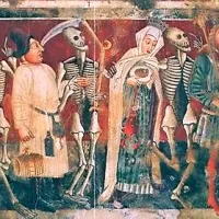 Mrtvaški ples iz Berma v Istri, delo slikarske delavnice Vincenca iz Kastva; datirano v leto 1474
