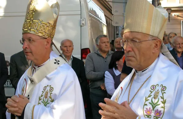 Nekdanji ljubljanski nadškof Anton Stres in nekdanji mariborski nadškof Marjan Turnšek