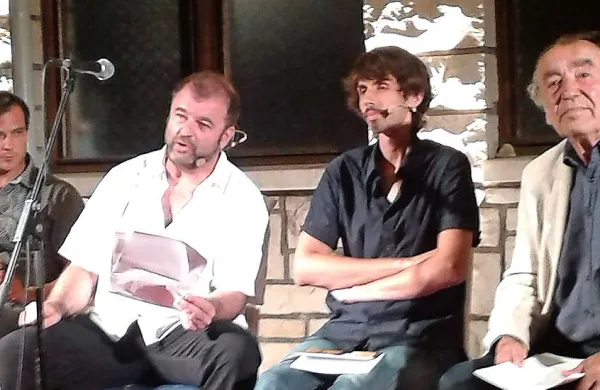 Pesniki Marko Tomaš (z leve), Ahmed Burić in Bojan Krivokapić