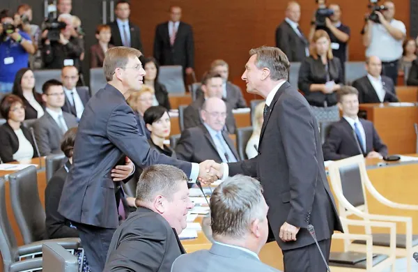 Predsednik SMC in najverjetnejši mandatar Miro Cerar ter predsednik republike Borut Pahor