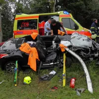 Po razbitinah sodeč je avto zadel v drevo in brežino s sopotnikovo stranjo