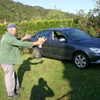 Stojan Mislej ne more verjeti, da je avtomobil zasukalo v drugo stran