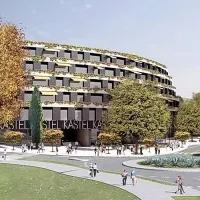 Tako naj bi bila videti načrtovana stavba in krožišče na območju Kaštela 