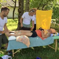 Maser Mitja Lukša Florjančič (levo), ki je skrbel za masaže in motivacijo, je bil zagotovo eden ključnih ljudi v Matejevi ekipi