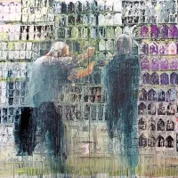 Richter, akril, papir in platno, 220 x 320 cm
