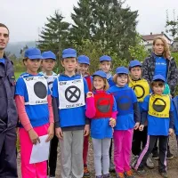 Med seboj so se pomerili tudi najmlajši; na fotografiji pionirji z Velikega Ubeljskega