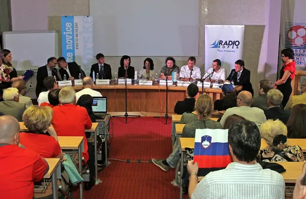 Zadnje od treh javnih predvolilnih soočenj sta Radio Koper in Primorske novice pripravila v dvorani novogoriškega obrtnega doma