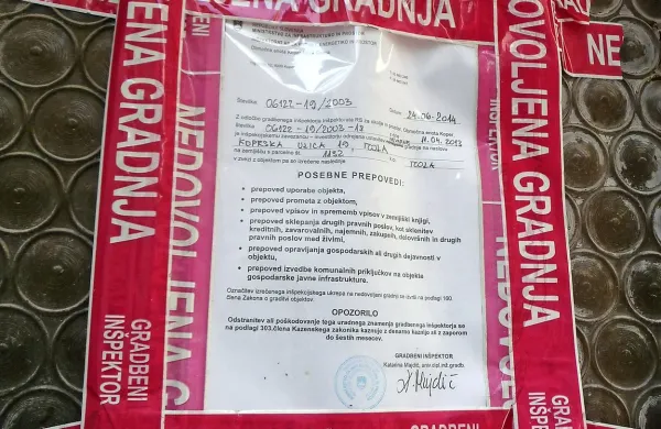 Gradbena inšpektorica je junija izdala vrsto prepovedi
