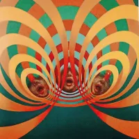 Poznejši Rafael Nemec: Trio, 1982, akril, platno, 90x90 cm, Goriški muzej
