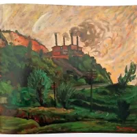Solkanska apnenica, 1955, olje, lesonit, 54 x 58 cm, Goriški muzej
