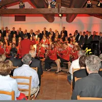 Vstajenje Primorske je zazvenelo v izvedbi združenih pevskih zborov in Pihalnega orkestra Brda