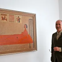 Kustos razstave Dejan Mehmedovič ob Ženskem aktu (1955)  Mireta Cetina   