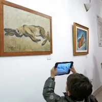 Na sedežu italijanske skupnosti so slikarjeva dela pritegnila tudi najmlajše 