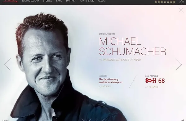Spletna stran nekdanjega svetovnega prvaka formule 1 Michaela Schumacherja je spet aktivna