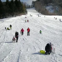 S sedaj zaraščenega vrha lokvarskega smučišča, ki ga v spodnjem delu uporabljajo pretežno sankači, je nekoč vodila homologirana slalomska proga