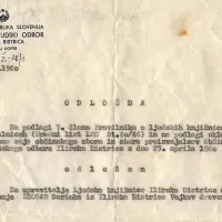 Dokument o imenovanju Darinke Žbogar za upraviteljico judske knjižnice Ilirska Bistrica