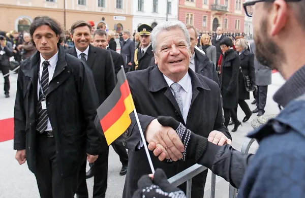 Joachima Gaucka so v Ljubljani zelo toplo sprejeli