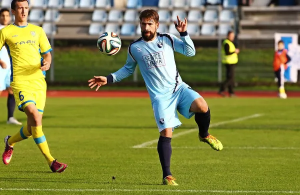 Luka Majcen (v modrem dresu) je s petimi goli najboljši strelec Gorice v prvenstvu.