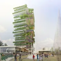 Futuristična vizija zelene vertikale, ki so jo narisali v ateljeju Sadar+Vuga, se najbrž v Novi Gorici ne bo nikoli uresničila.