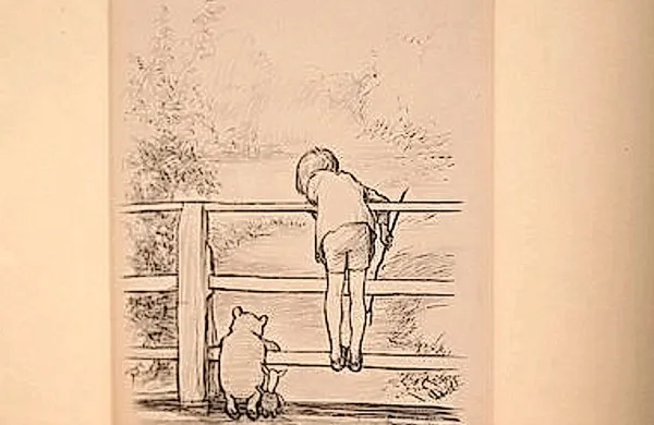 Ilustracijo, ki prikazuje prizor z medvedkom Pujem, so na dražbi  v Londonu prodali za več kot 300.000 funtov. 
