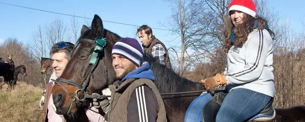 V Podlaki so konje za žegen okrasili s kokardami.