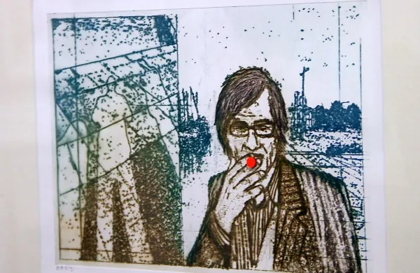 Digitalno-analogni portret  radijskega novinarja Franka Hmeljaka, 2014. 