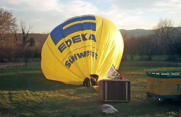 Balon je  pristal na drevesu