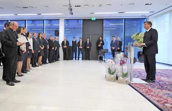 Tradicionalni sprejem za diplomatski zbor ob začetku novega leta, ki sta ga priredila predsednik republike Borut Pahor in predsednik vlade Miro Cerar.