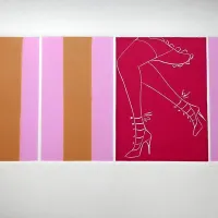 Mojca Zlokarnik: Ples, 2013, linorez
