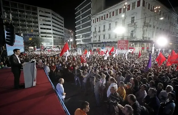 Predvolilni shodi stranke Siriza so bili dobro obiskani.