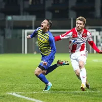 Edini zadetek je dosegel Aleksandar Katai (desno), med strelce bi se na drugi strani lahko vpisal Makedonec Dejan Peševski. 