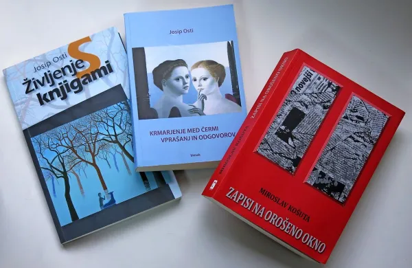 Osti je svoje literarne eseje objavil v knjigi Življenje s knjigami, intervjuje pa v Krmarjenju med čermi vprašanj in odgovorov. Košuta je raznovrstne zapise in pogovore iz let 1958-2014 zbral v obsežnih Zapisih na orošeno okno.   