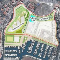Na območju zdajšnjega  parkirišča naj bi zrasel hotel in termalna riviera, avtomobili pa bi se preselili v podaljšek hangarjev in ob Cesto Solinarjev. 