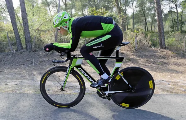 Kristijan Koren že vrti pedala v novem dresu ekipe Cannondale-Garmin.