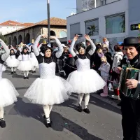 Kot balerine so zbujale smeh, z glasbo pa jih je spremljal njihov edini moški član Bojan Puklavec.