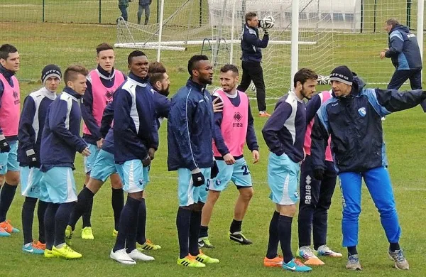 Nogometaši Gorice med treningom.