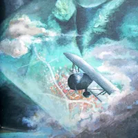 Rudolf Saksida: Aeroslikarstvo, 1940-43, olje na platnu, zasebna zbirka Gorica. 
