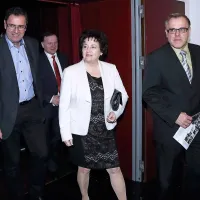 Franco Juri, ministrica za kulturo Julijana Bizjak Mlakar in  Danilo Markočič, vodja kabineta ministrice (z leve).