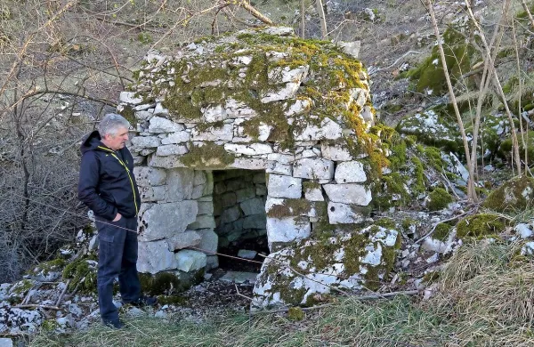 Zlita z okoljem je ta hiška pri Vrhovljah izjemen primer kamnoseške hiške in zato vredna ohranitve.