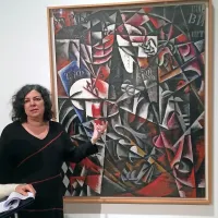 Maria Tsantsanoglou iz solunskega muzeja sodobne umetnosti  predstavlja kubo-futuristično sliko Ljubov Popove z 
naslovom Potujoča ženska, 1914 .  