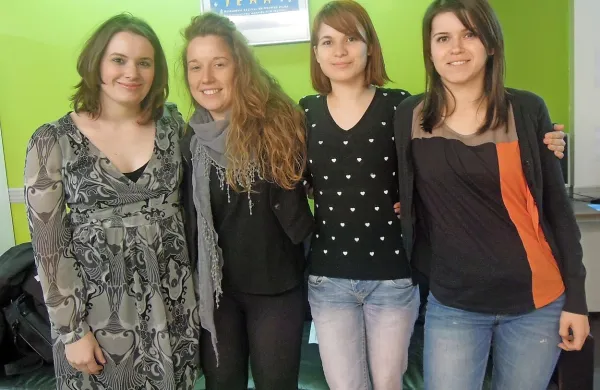 Tamara Korošec, Lara Kresevič, Sara Rus in Adisa Adrović (z leve) še vedno upajo, da si bodo zaposlene ženske zanje vzele čas ter jim namenile izkušnjo in nasvet iz sveta realnih delovnih mest.