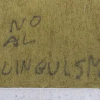 Zbledel napis zoper dvojezičnost 