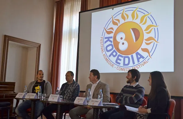 Filmski festival Kopedia so včeraj predstavili (z desne): Erik Toth, podžupan MOK Peter 
Bolčič, Ernest Ženko in Vid Valič.