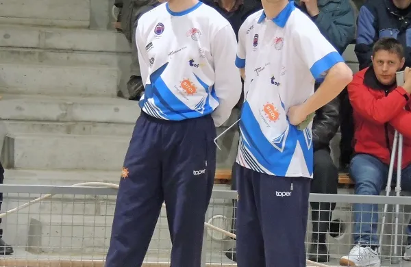 Klemen Sosič (desno) in Marko Švara lovita tretji evropski 
četrtfinale v dresu Hrasta.
