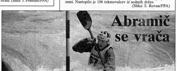 23. maja 1995 smo poročali o še enem uspehu primorskega kajakaša 
Jerneja Abramiča. 