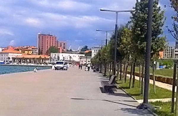Na Semedelski cesti je danes okoli 13.30 sprehajalce presenetilo policijsko vozilo.