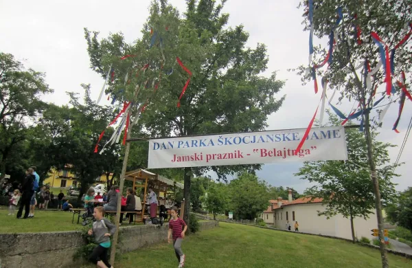 Del tradicije Belajtnge je tudi postavitev  mlaja in na prireditvenih  točkah v parku razobešeni trakovi.

