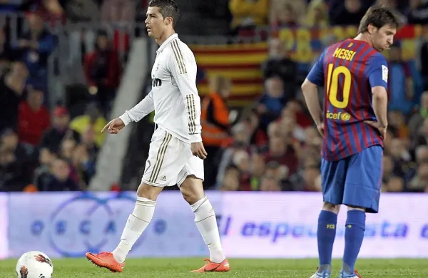 Cristiano Ronaldo (levo) in Lionel Messi