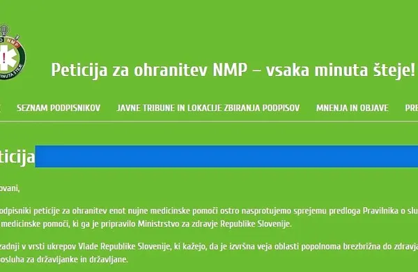 Na spletu lahko podpišete peticijo za ohranitev sedanje 
oblike delovanja nujne medicinske pomoči. 